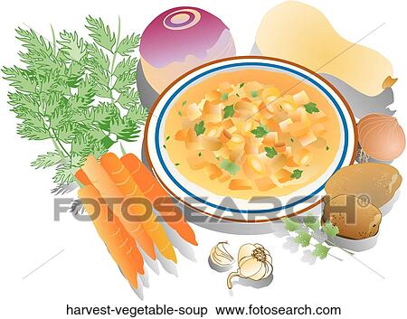 Stock Illustration - Harvest Vegetable Soup. Fotosearch