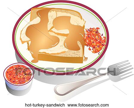 Drawing - Hot Turkey Sandwich. Fotosearch