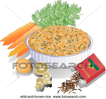 Clip Art - Wild and Brown Rice. Fotosearch