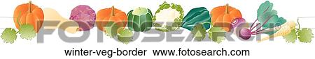 Winter Veg Border View Large Illustration Stock Illustration - Winter Veg Border. Fotosearch