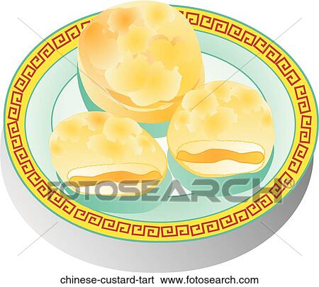 中国のカスタードタルト イラスト Chinese Custard Tart Fotosearch