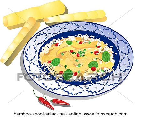 Stock Illustration - Bamboo Shoot Salad, Thai, Laotian. Fotosearch