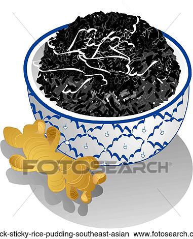 Black Sticky Rice Pudding, Southeast Asian View Large Illustration Stock Illustration - Black Sticky Rice Pudding, Southeast Asian . Fotosearch