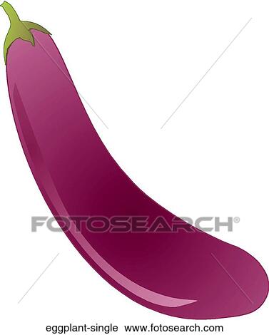 Eggplant Single View Large Illustration Clip Art - Eggplant Single. Fotosearch