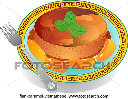 Clip Art - Flan Caramel, Vietnamese. Fotosearch