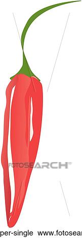 Clip Art - Hot Pepper Single. Fotosearch