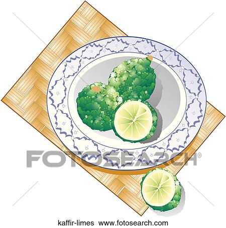 Kaffir Limes View Large Illustration Stock Illustration - Kaffir Limes. Fotosearch