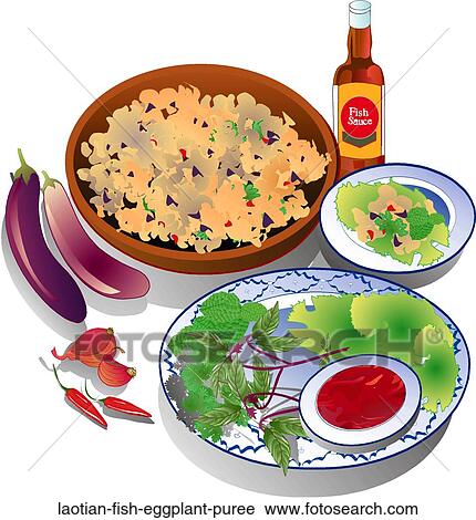 Clip Art - Laotian Fish-Eggplant Puree. Fotosearch