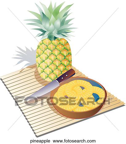 Pineapple View Large Illustration Clip Art - Pineapple. Fotosearch