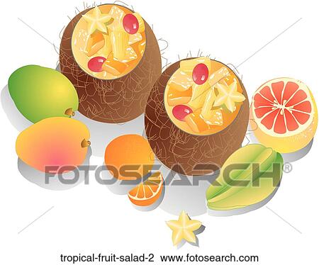 Salade fruits tropicale, 2 Dessin | tropical-fruit-salad-2 | Fotosearch