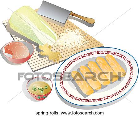 Spring Rolls View Large Illustration Stock Illustration - Spring Rolls. Fotosearch