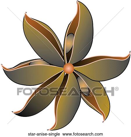Star Anise Single View Large Illustration Clip Art - Star Anise Single. Fotosearch