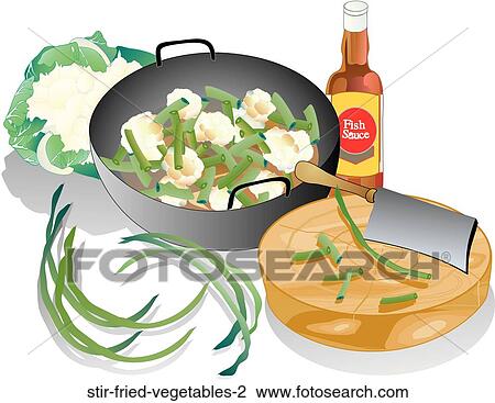 Drawing - Stir-fried Vegetables 2. Fotosearch
