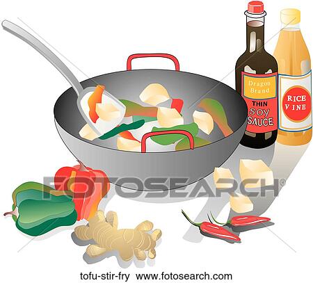 Tofu Stir Fry View Large Illustration Stock Illustration - Tofu Stir Fry. Fotosearch