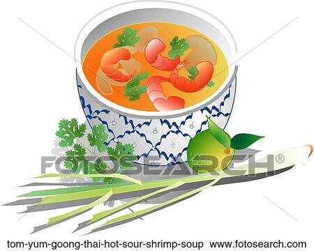 Tom Yum Goong (Thai Hot & Sour Shrimp Soup) View Large Illustration Stock Illustration - Tom Yum Goong (Thai Hot & Sour Shrimp Soup) . Fotosearch