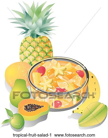 Tropical Fruit Salad 1 View Large Illustration Clip Art - Tropical Fruit Salad 1. Fotosearch