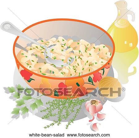 白い豆サラダ クリップアート White Bean Salad Fotosearch