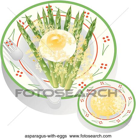 Asparagus with Eggs View Large Illustration Stock Illustration - Asparagus with Eggs. Fotosearch