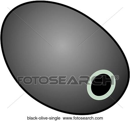 Black Olive Single View Large Illustration Clip Art - Black Olive Single. Fotosearch