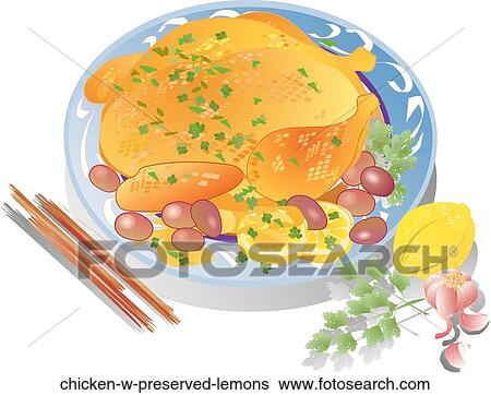 Stock Illustration - Chicken w. Preserved Lemons. Fotosearch
