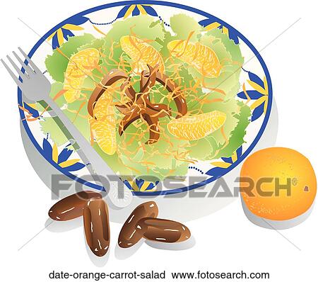 Date-Orange-Carrot Salad View Large Illustration Clip Art - Date-Orange-Carrot Salad. Fotosearch