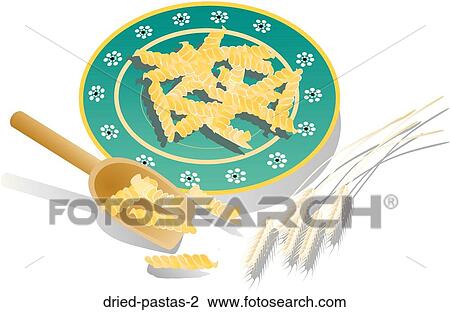 Dried Pastas 2 View Large Illustration Drawing - Dried Pastas 2. Fotosearch