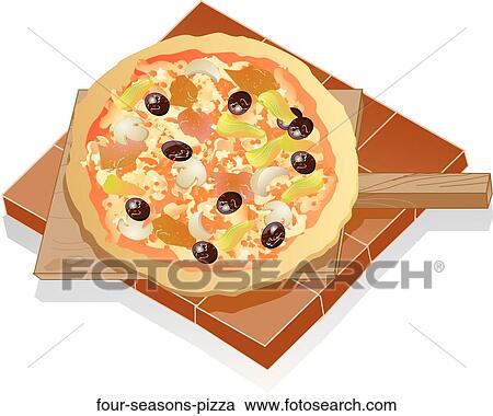 Four Seasons Pizza View Large Illustration Clipart - Four Seasons Pizza. Fotosearch