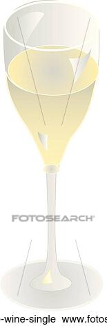 Glass White Wine Single View Large Illustration Clip Art - Glass White Wine Single. Fotosearch