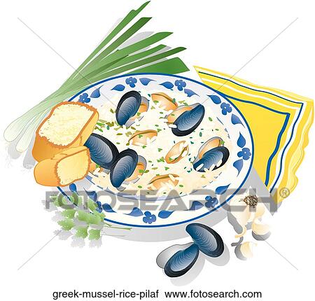 Greek Mussel Rice Pilaf View Large Illustration Clip Art - Greek Mussel Rice Pilaf. Fotosearch