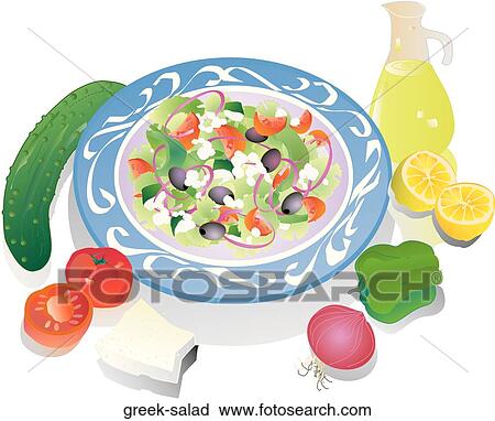 Greek Salad View Large Illustration Clip Art - Greek Salad. Fotosearch