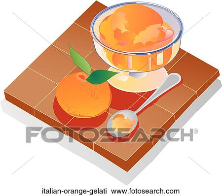 Italian Orange Gelati View Large Illustration Drawing - Italian Orange Gelati. Fotosearch