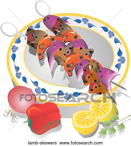 Stock Illustration - Lamb Skewers. Fotosearch