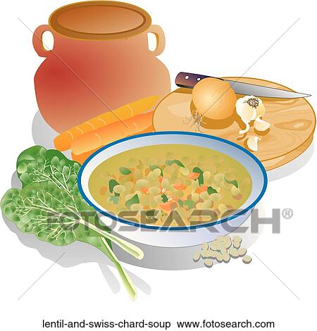 Lentil and Swiss Chard Soup View Large Illustration Stock Illustration - Lentil and Swiss Chard Soup . Fotosearch