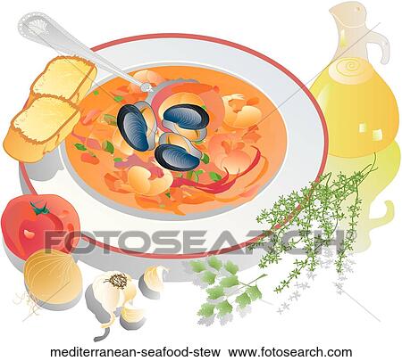 Stock Illustration - Mediterranean Seafood Stew. Fotosearch