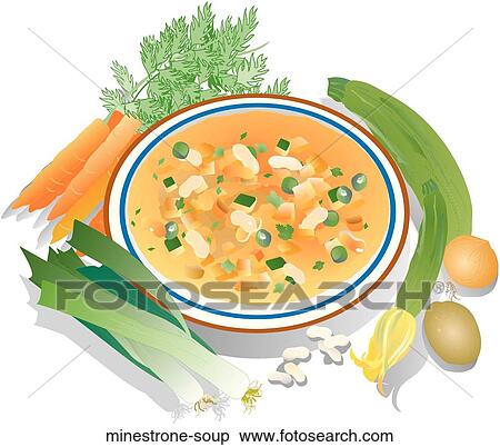 Stock Illustration - Minestrone Soup. Fotosearch