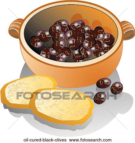 Stock Illustration - Oil Cured Black Olives . Fotosearch