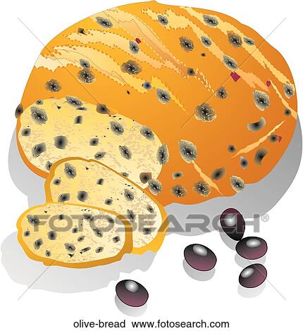 Clip Art - OLIVE BREAD. Fotosearch