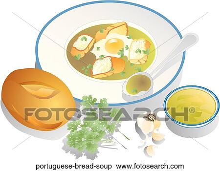 Portuguese Bread Soup View Large Illustration Stock Illustration - Portuguese Bread Soup . Fotosearch