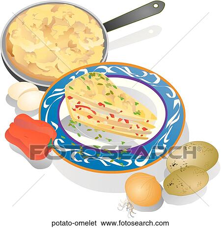 Stock Illustration - Potato Omelet. Fotosearch