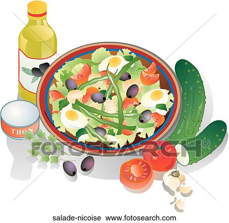 Clip Art - Salade Nicoise . Fotosearch