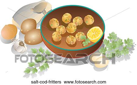 Salt Cod Fritters View Large Illustration Stock Illustration - Salt Cod Fritters . Fotosearch
