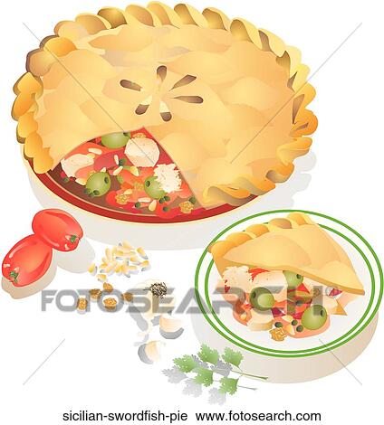 Clip Art - Sicilian Swordfish Pie . Fotosearch
