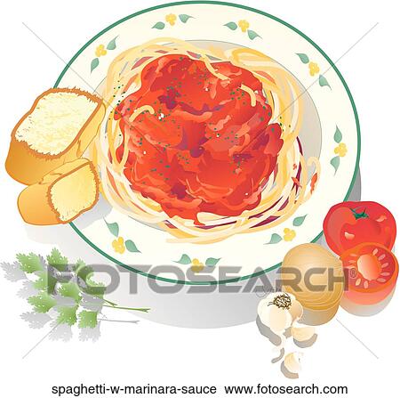 Clip Art - Spaghetti w. Marinara Sauce . Fotosearch