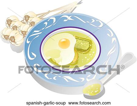 Spanish Garlic Soup View Large Illustration Stock Illustration - Spanish Garlic Soup . Fotosearch
