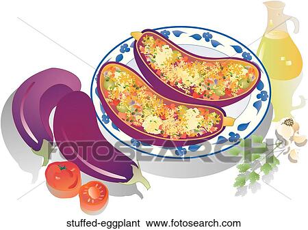 Stuffed Eggplant View Large Illustration Stock Illustration - Stuffed Eggplant . Fotosearch