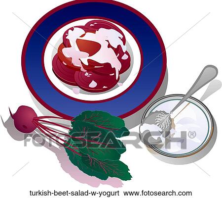 Turkish Beet Salad w. Yogurt View Large Illustration Stock Illustration - Turkish Beet Salad w. Yogurt . Fotosearch