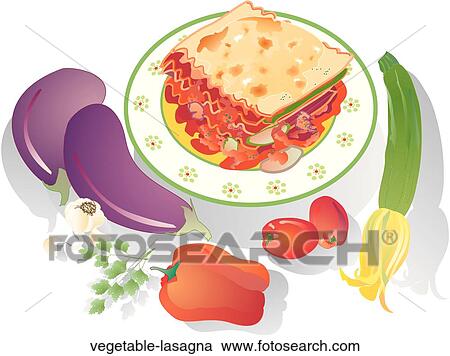 Clipart - Vegetable Lasagna. Fotosearch