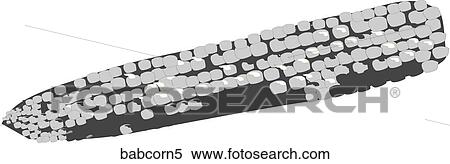 Baby Corn-One B&W View Large Illustration Stock Illustration - Baby Corn-One B&W. Fotosearch