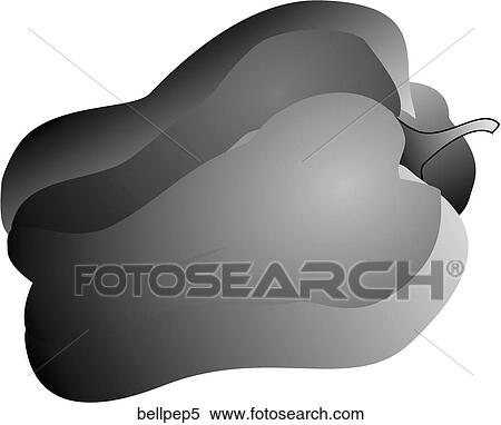 Bell Peppers-One B&W View Large Illustration Stock Illustration - Bell Peppers-One B&W. Fotosearch