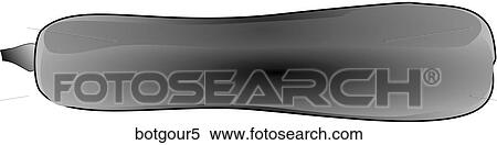 Stock Illustration - Bottle Gourd-One B&W. Fotosearch